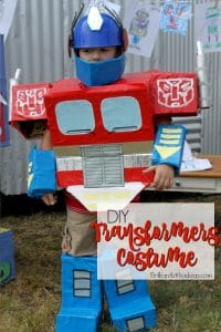 Easy DIY Kid Costume! Transformers Costumes are awesome, but being Optimus Prime is a great Halloween boy costume. DIY Optimus Prime Transformer Costume