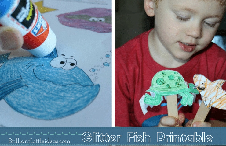 Glitter Fish Puppet Printable Craft for Kids