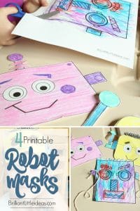 Free Printable 4 Fun Robot Masks for Kids. Great activity for kids. Brilliant robot role play idea or weekly theme. Enjoy this simple craft for kids.