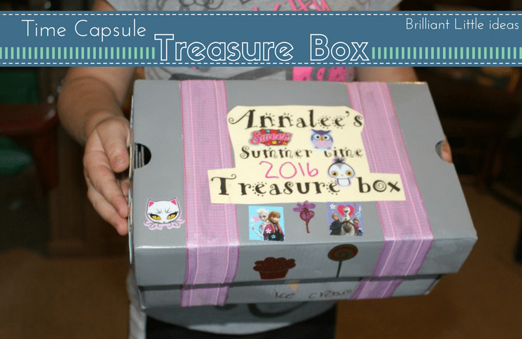 Time Capsule Treasure Box for kids. Shoe box craft, summertime craft, pirate theme craft recycling craft for kids easy kid craft activity