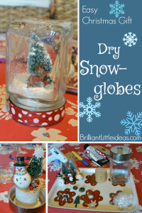 Such a cute Christmas gift idea for teachers. This DIY Dry Snowglobes is an easy Christmas craft that kids can make, cheap Christmas gift.