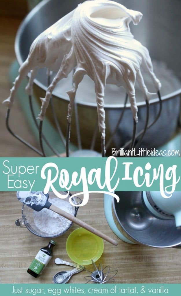 Super Easy Royal Icing, no meringue powder, cookie icing, cake icing, gingerbread house icing, quick royal icing, fast royal icing