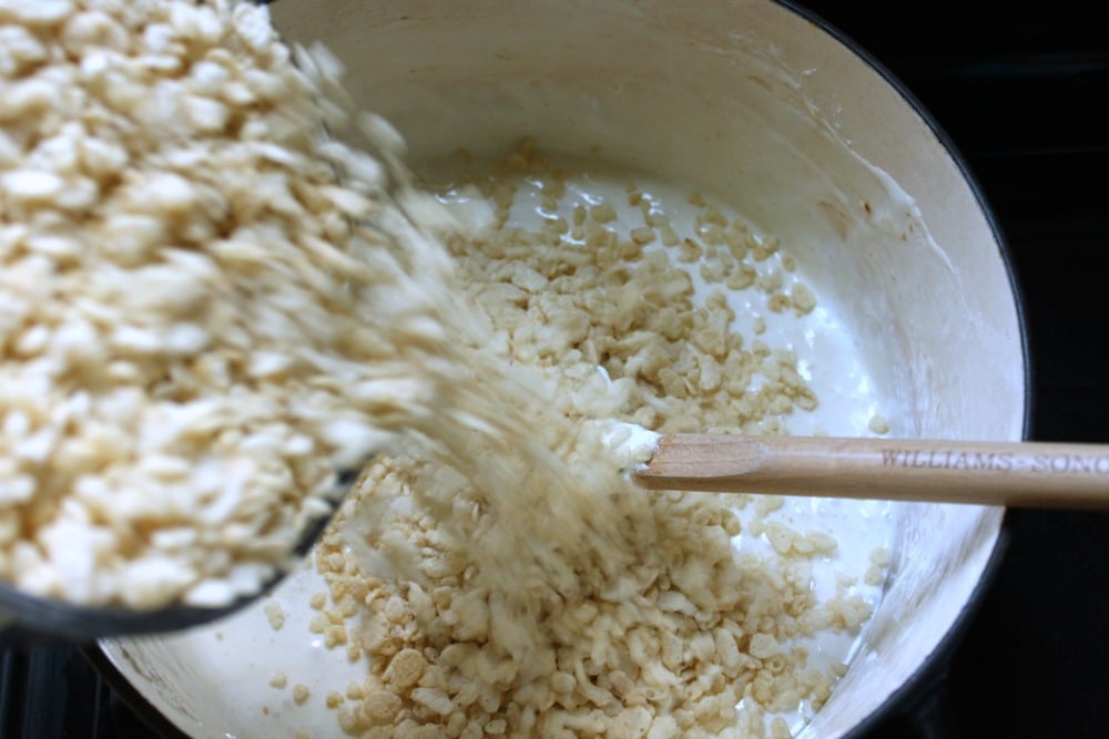 Soft gooey sugary heaven. The Perfect Rice Crispie Treats are the best rice Krispies treats ever! Kid and mom approved sack great for potlucks too!