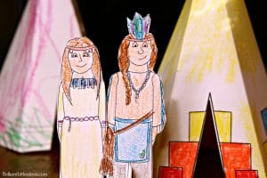 Mini Indian teepees are a Quick thanksgiving craft. Kids will love DIY 5 Native American Teepee Printable. #teepee #indian #thanksgiving #freeprintables