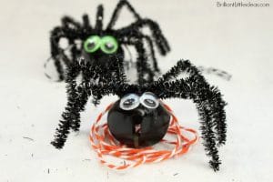 Let your kids make this Simple Spider Necklace for their fall craft. All you need is cheese cloth, eyes, string, and a bell to make this Halloween necklace.