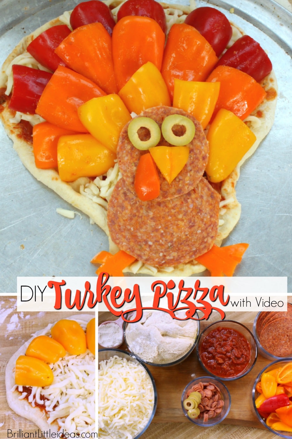 Fun Thanksgiving Turkey Pizza for Kids | Brilliant Little Ideas