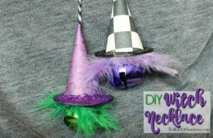 Try this fun DIY Witch Hat Necklace for kids. The Halloween bell necklace is a quick fall craft for girls or boys. Great fall teacher gift.