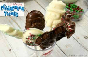 Did you procrastinate again? Make these Last Minute Christmas Treats to give as yummy chocolate gifts for kids, or teachers. Chocolate sucker lollipops are even great for stocking stuffers. Ill show you how to make these complete with a diy video. #christmas #kidfun #kidcraft