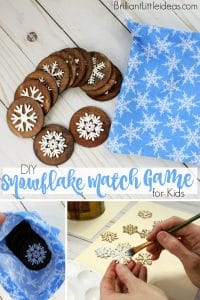 How to make your own DIY Snowflake Matching Game complete with Video. Great Christmas gift or stocking stuffer for kids. Great classroom gifts #christmas