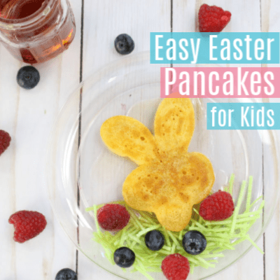 Easy Easter Pancakes for Kids with Edible Grass