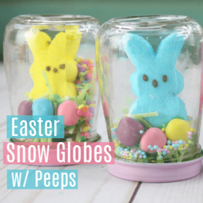 Edible Bunny Peeps Easter Snow Globe