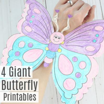 4 Giant Butterfly Wing Printables -Wearable Craft for Kids