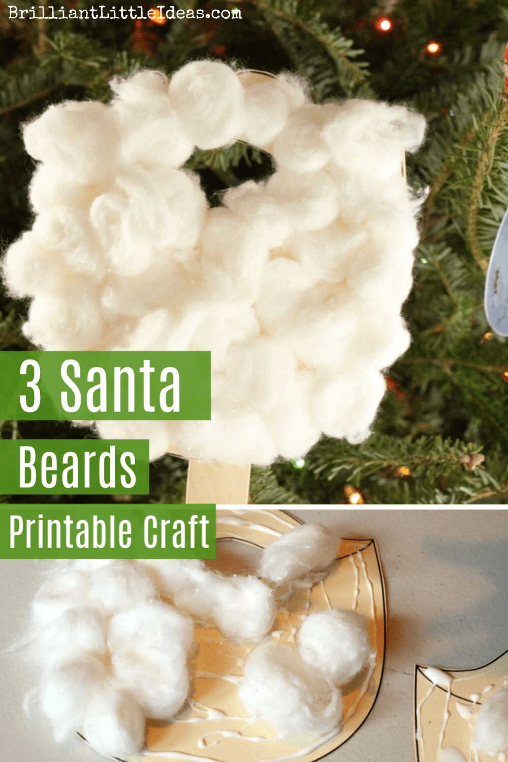 Your kids will love making their own Santa beard for Christmas. Choose from 3 printable sizes. Great Christmas craft for classrooms. #Christmas #kidfun