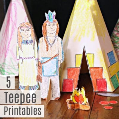 5 Native American Teepee Printable