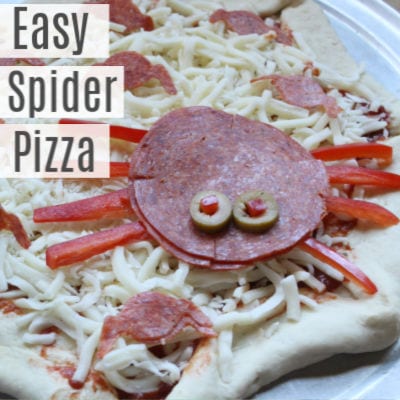 Easy Halloween Spider Pizza, Recipe