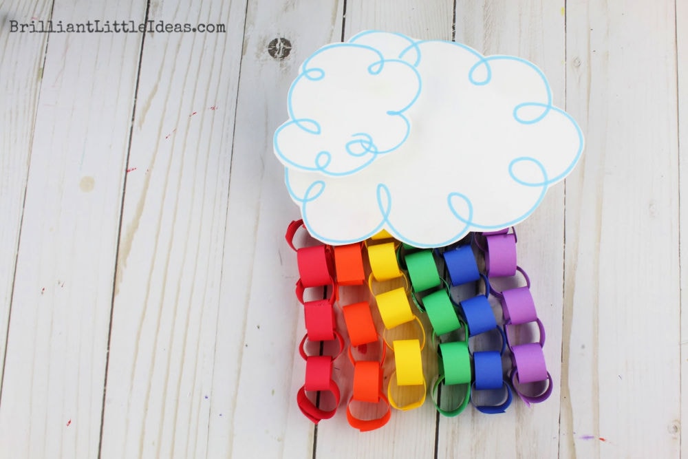 Rainbow Construction Paper Chain Craft for Kids