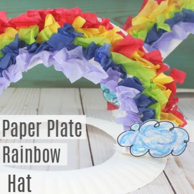 DIY Rainbow Paper Plate Hat for Kids