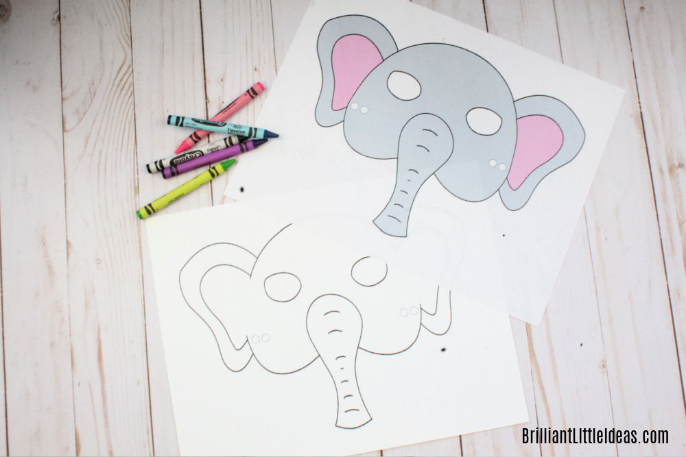 Elephant Mask Printable FREE Full Color And Black And White Color Elephant Mask Printable FREE Full Color And Black And White Color