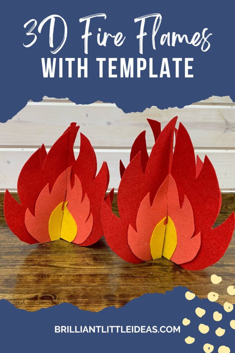 How to Make 3D Fire Flames with Printable Template | Brilliant Little ...