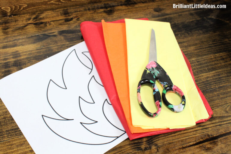 How to Make Tissue Paper Fire Flames with Printable Template