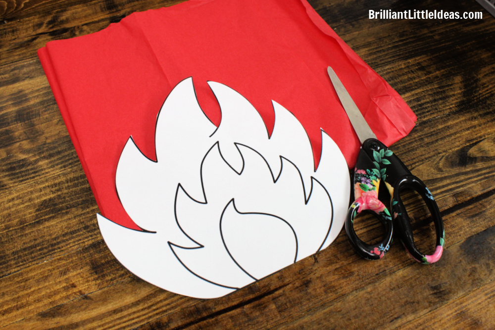 How to Make Tissue Paper Fire Flames with Printable Template