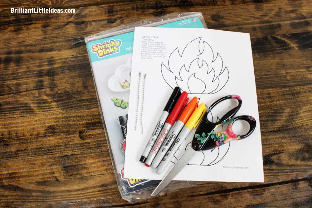 Fire Flame Shrinky Dinks Keychain Craft Ideas for Kids