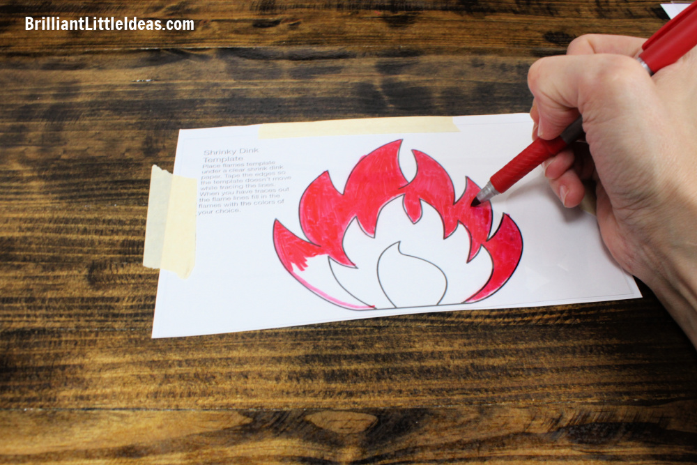 Fire Flame Shrinky Dinks Keychain Craft Ideas for Kids