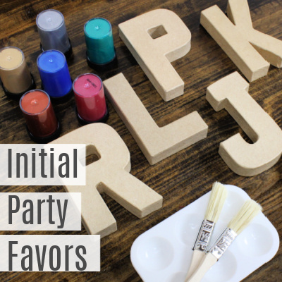 Initials Art Party Favor Ideas for Kids -Letter Craft Artist Party