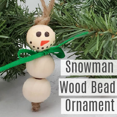 Snowman Wood Bead Ornament Craft for Kids