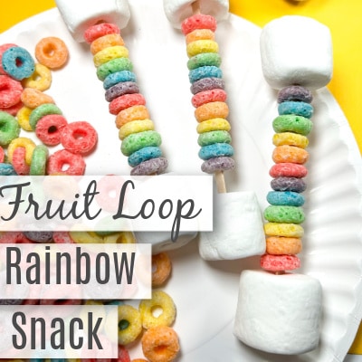 Fruit Loop Marshmallow Rainbow Snack Kids Can Make