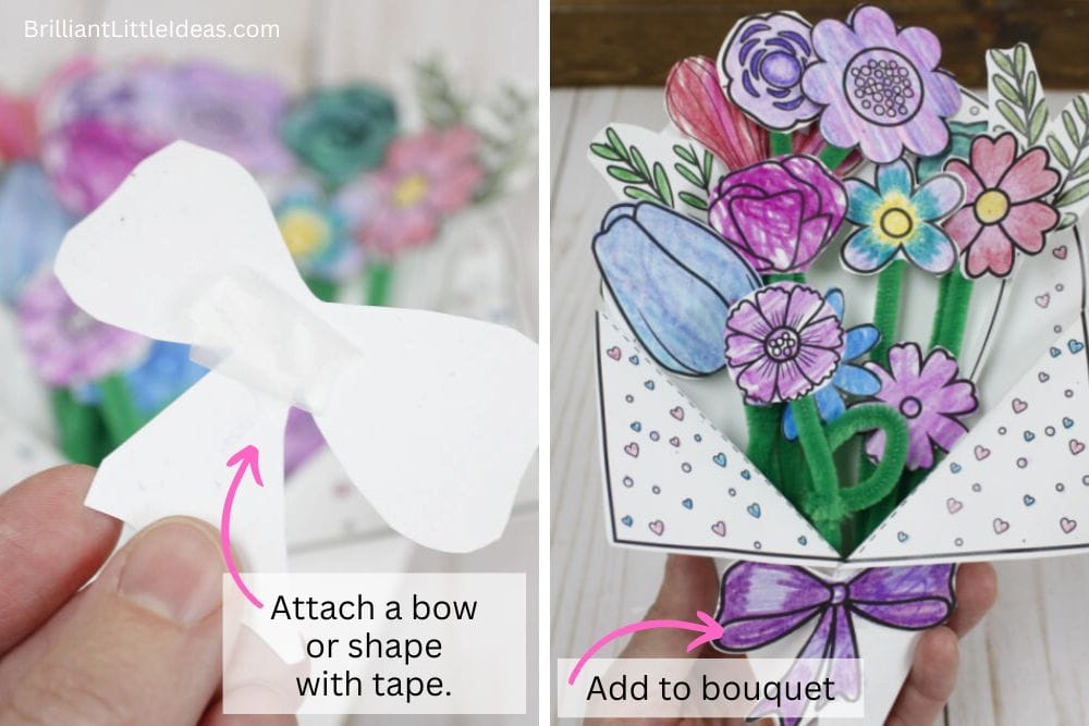 3D Paper Flower Bouquet Printable Craft Template for Kids | Brilliant