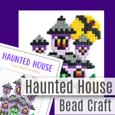 Haunted House Halloween Perler Fuse Bead Template