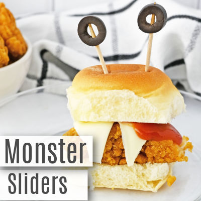 Easy Monster Chicken Sliders Halloween Party Food for Kids