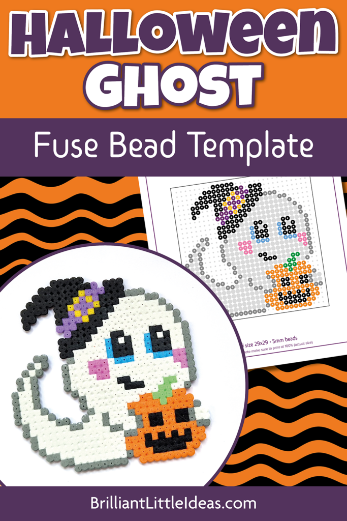 Spooky Ghost Halloween Perler Fuse Bead Template