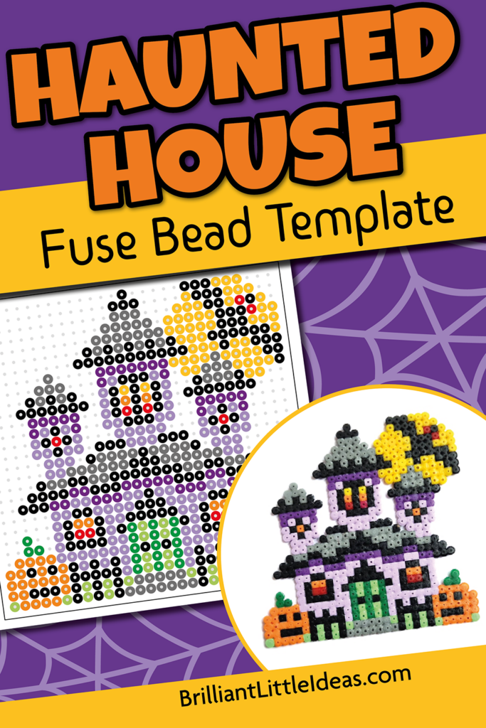 Haunted House Halloween Perler Fuse Bead Template