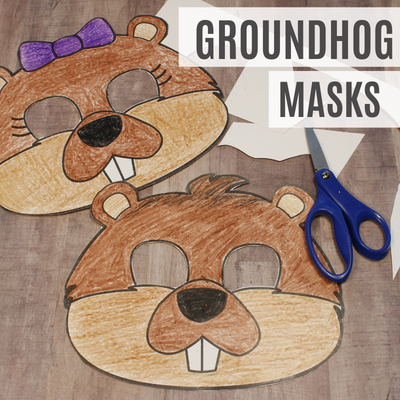 Groundhog Day Printable Masks Crafts for Kids